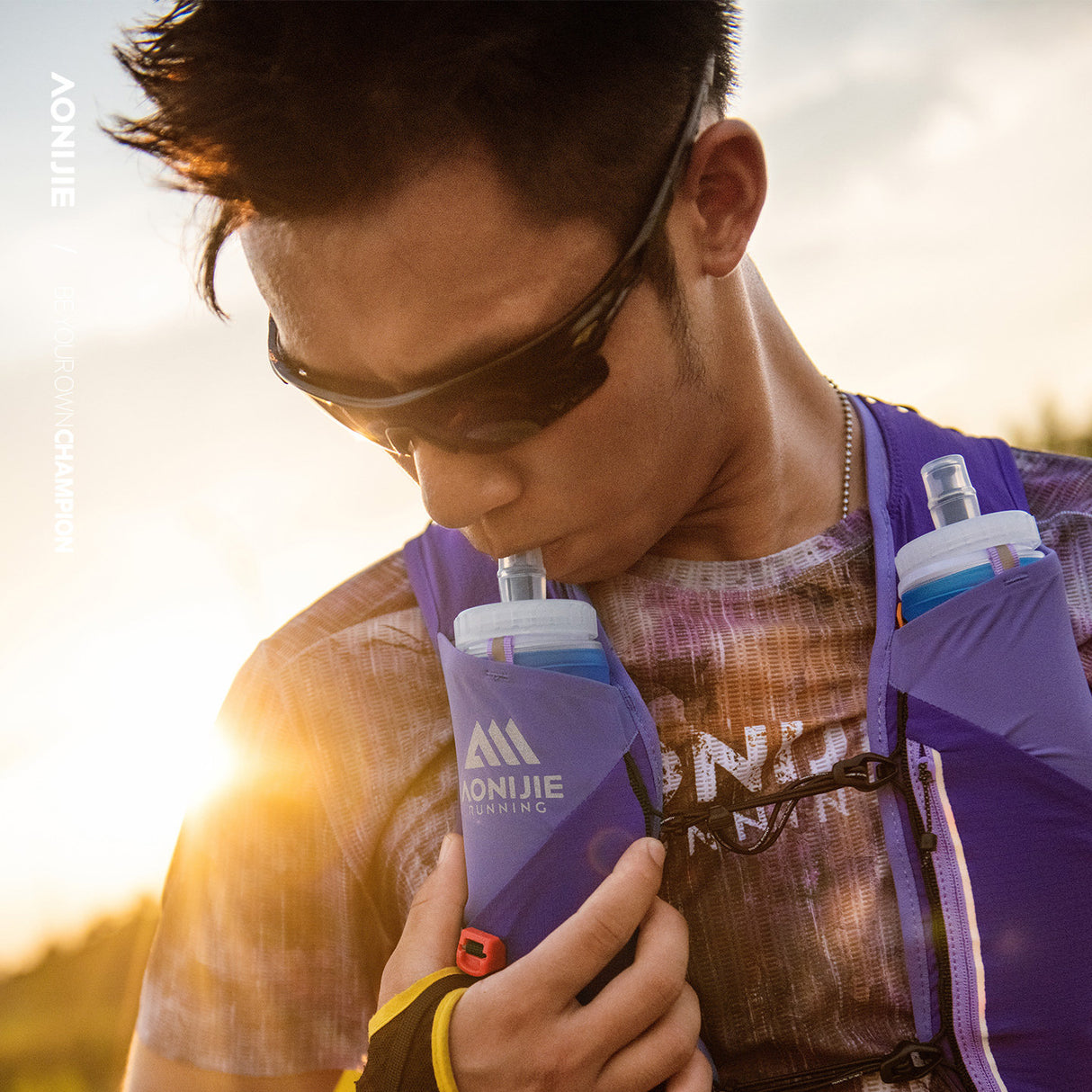 Chaleco AONIJIE Mont Blanc 12L - violeta