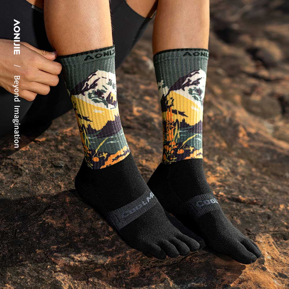 Calcetines AONIJIE D2 Trail Coolmax - verde