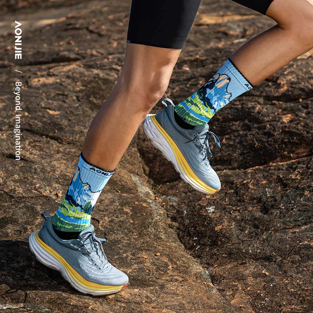 Calcetines AONIJIE D2 Trail Coolmax - azul