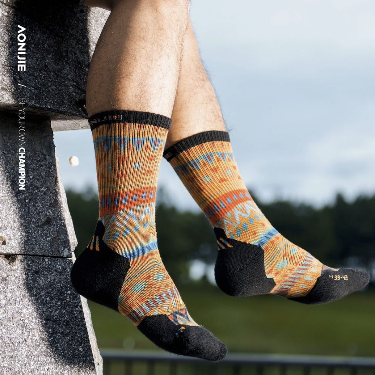 Calcetines AONIJIE Merino Wool amarillo
