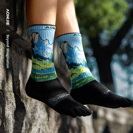 Calcetines AONIJIE D2 Trail Coolmax - azul